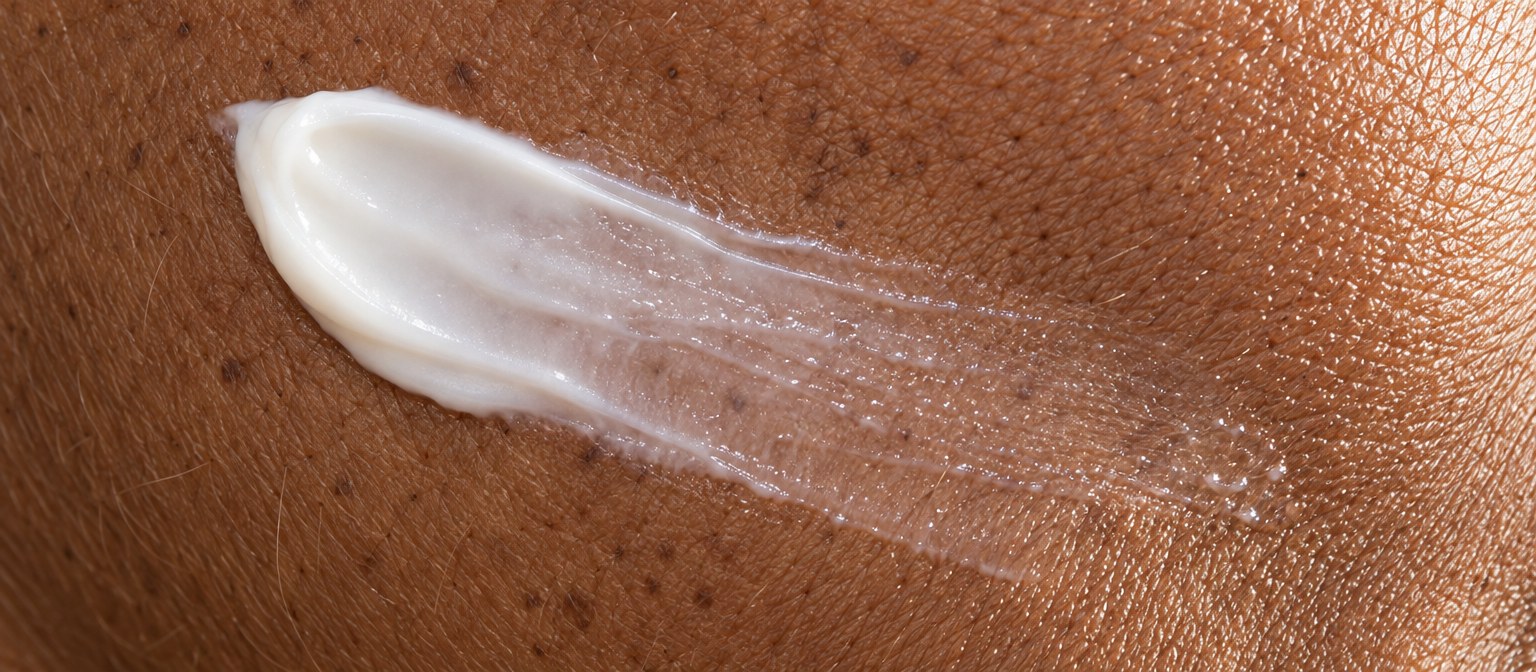 Meticulous moisturizer texture on skin